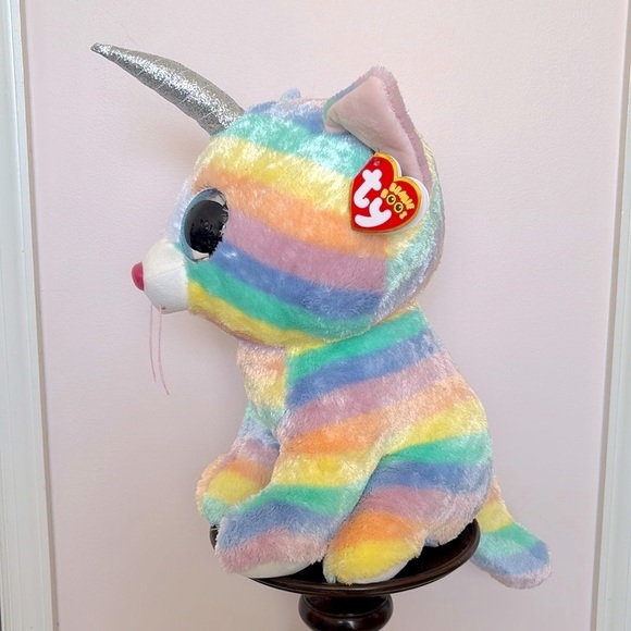 Brand New Ty Beanie Boo Large 16" Rainbow Unicorn Cat Plush Stuffed Animal Toy - Picture 6 of 15